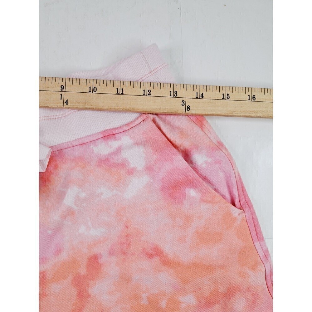 Athleta Balance Printed 4" Shortie Pink Tie Dye Drawstring Waist Pockets Size S - Picture 4 of 6